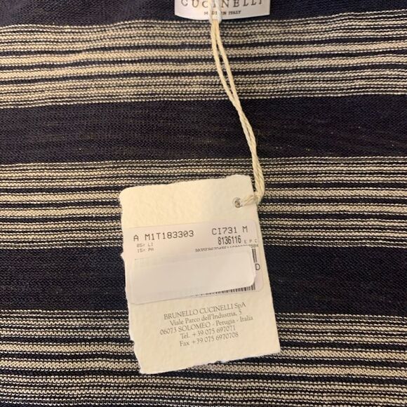 Brunello Cucinelli turtleneck long sleeve striped pullover size M, NWT - Picture 8 of 8